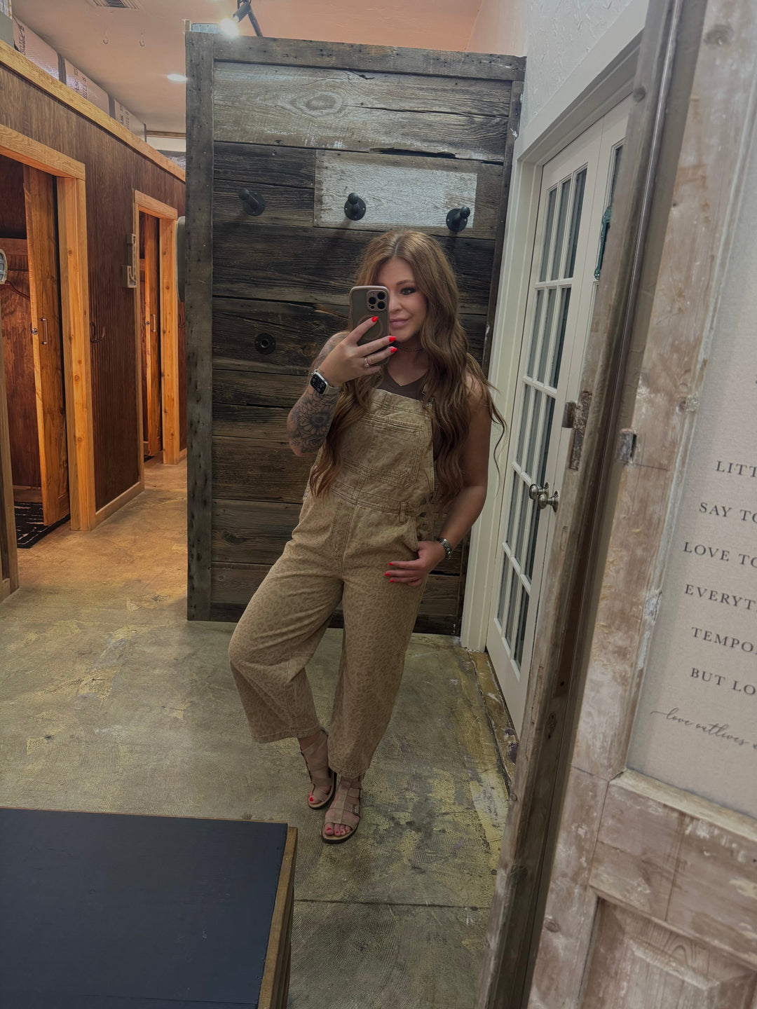 Leopard Denim Overalls