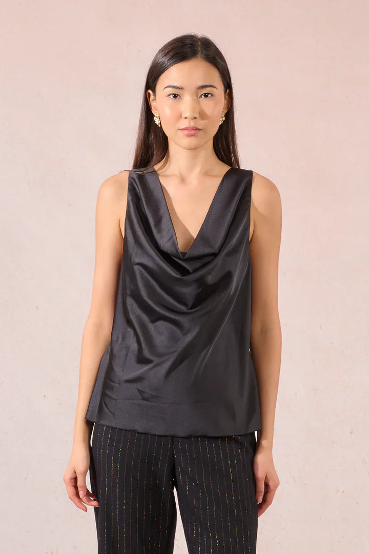 COWL SATIN NECK TOP