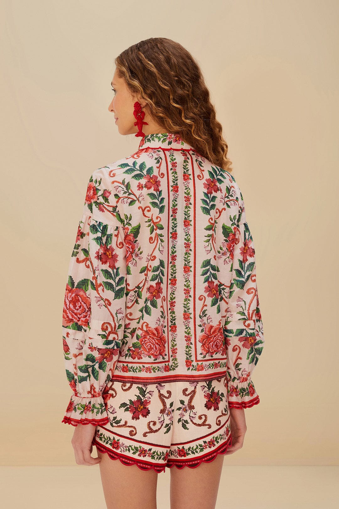 FLOWER TAPESTRY PINK SHIRT