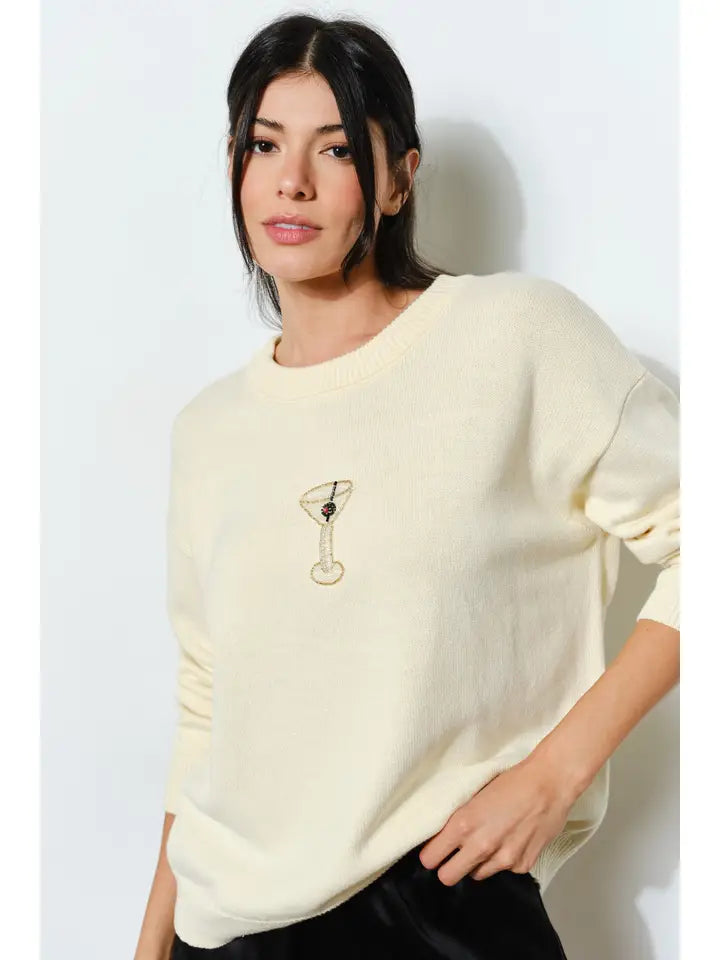 SORA MARTINI BEAD SWEATER