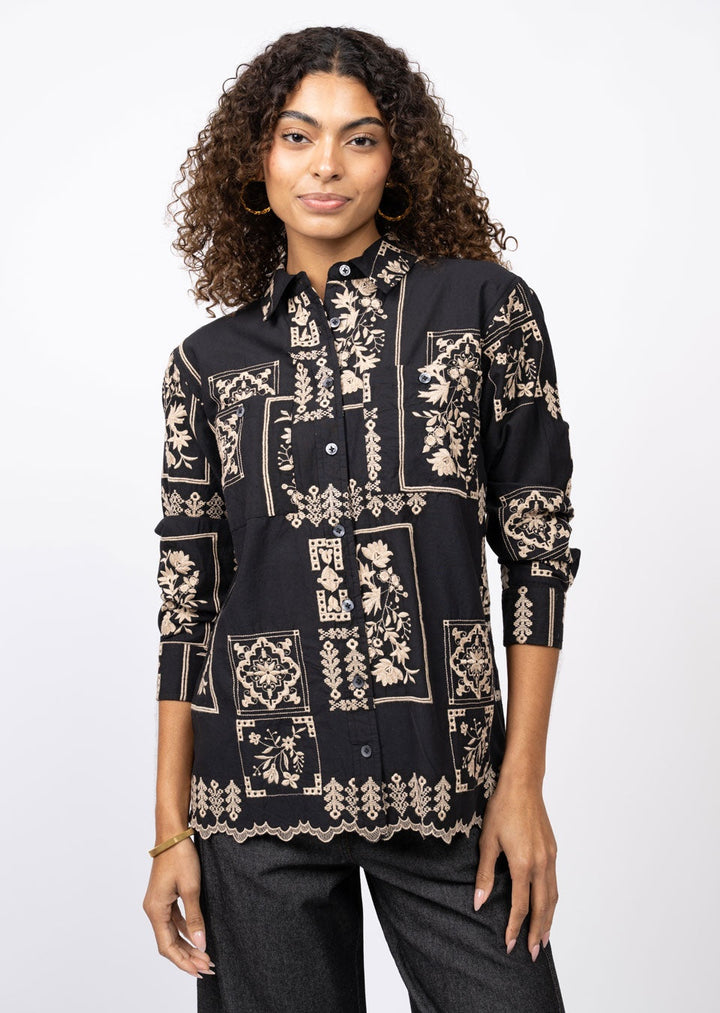 SCARF EMBROIDERED SHIRT 630393