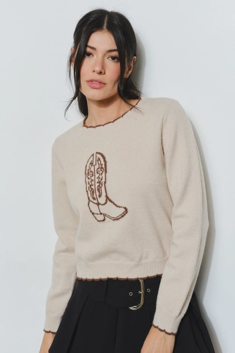 CAMERON COWBOY BOOT SWEATER PST1730