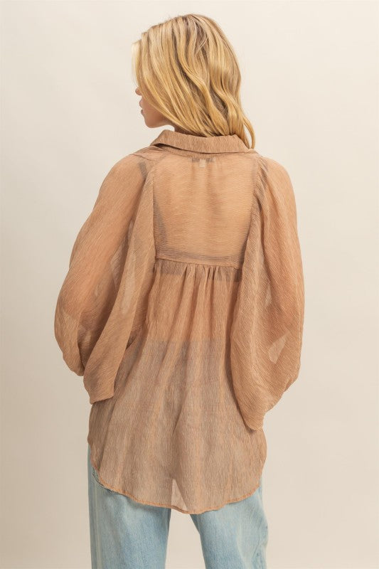 Blousie Collared Top