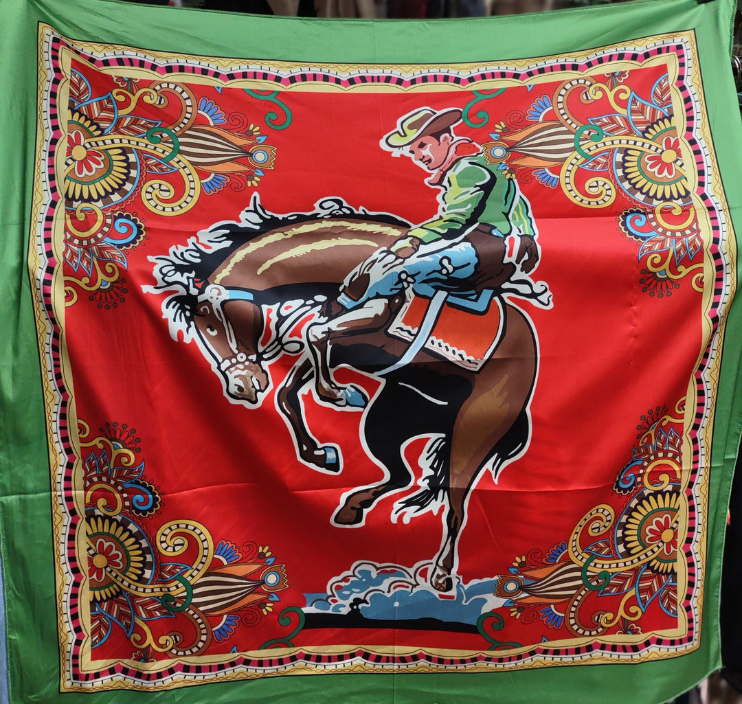 Scarf with Bronc Rider
