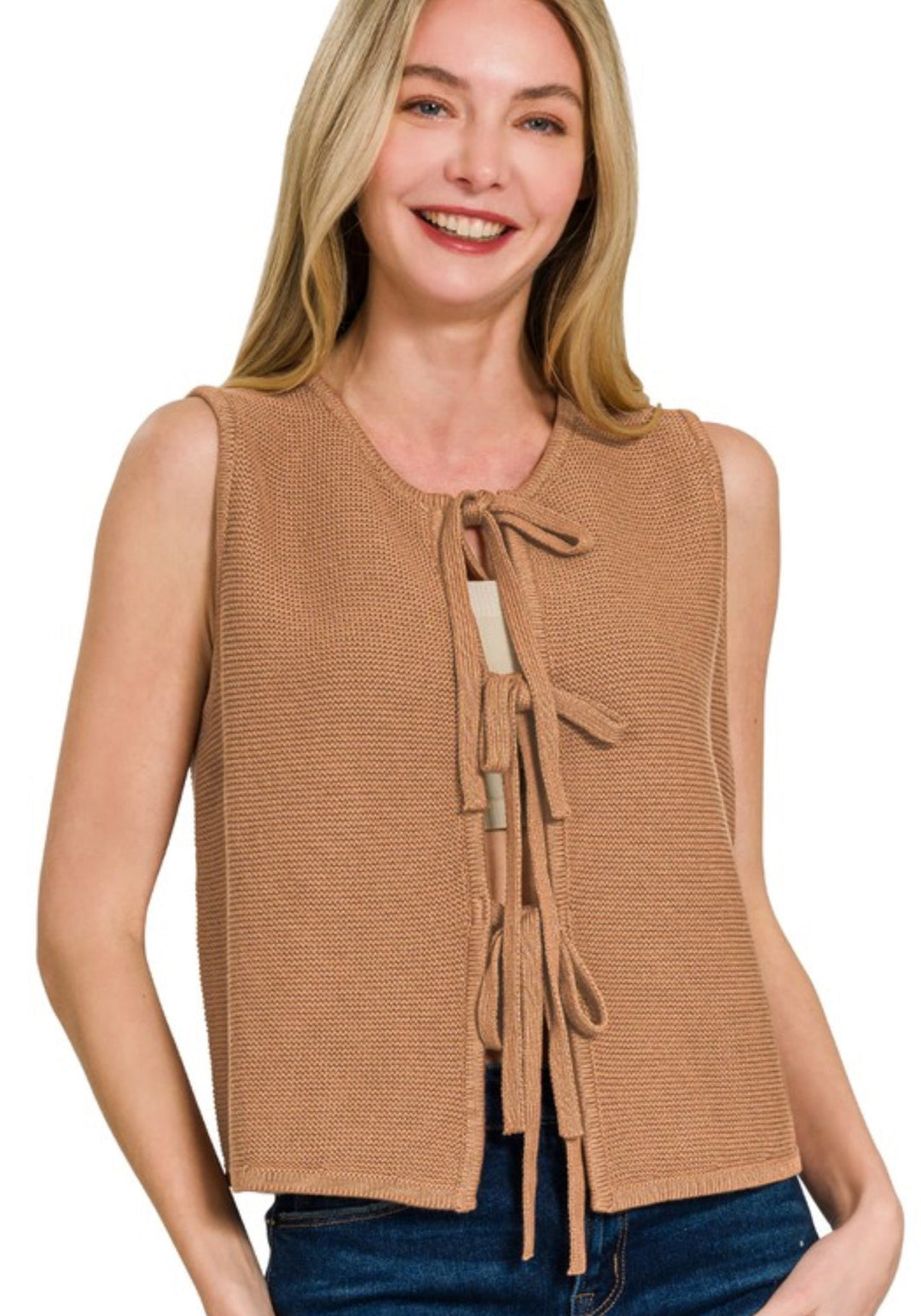 Tie Front Sweater Vest