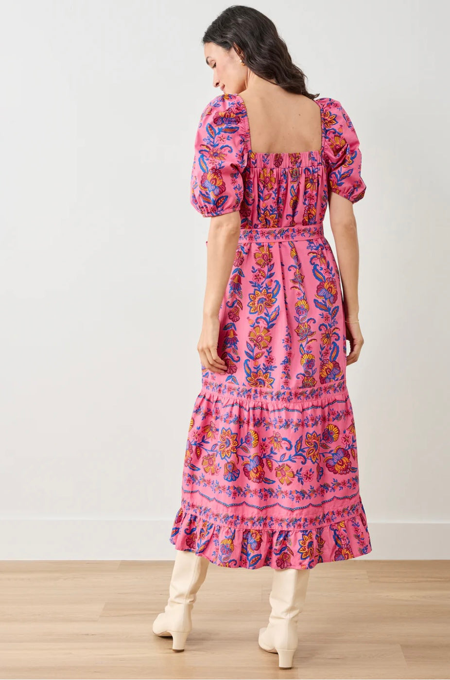 COLLINS DRESS IN FOLKLORE FLOWERS