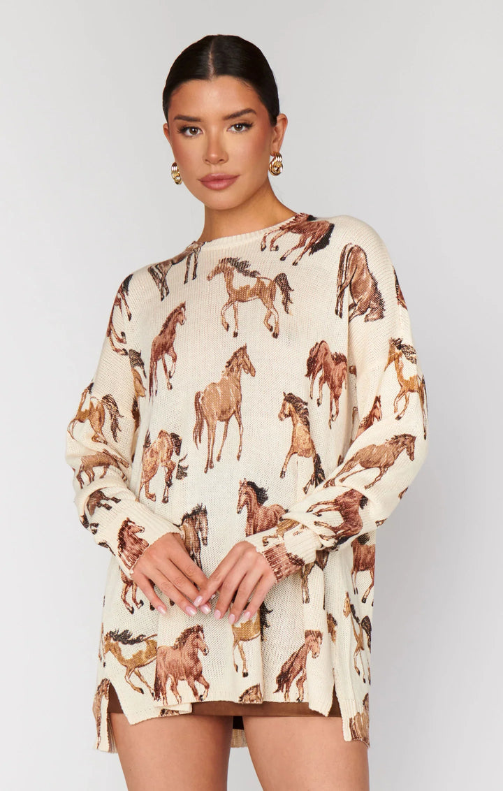 BONFIRE SWEATER WILD HORSES