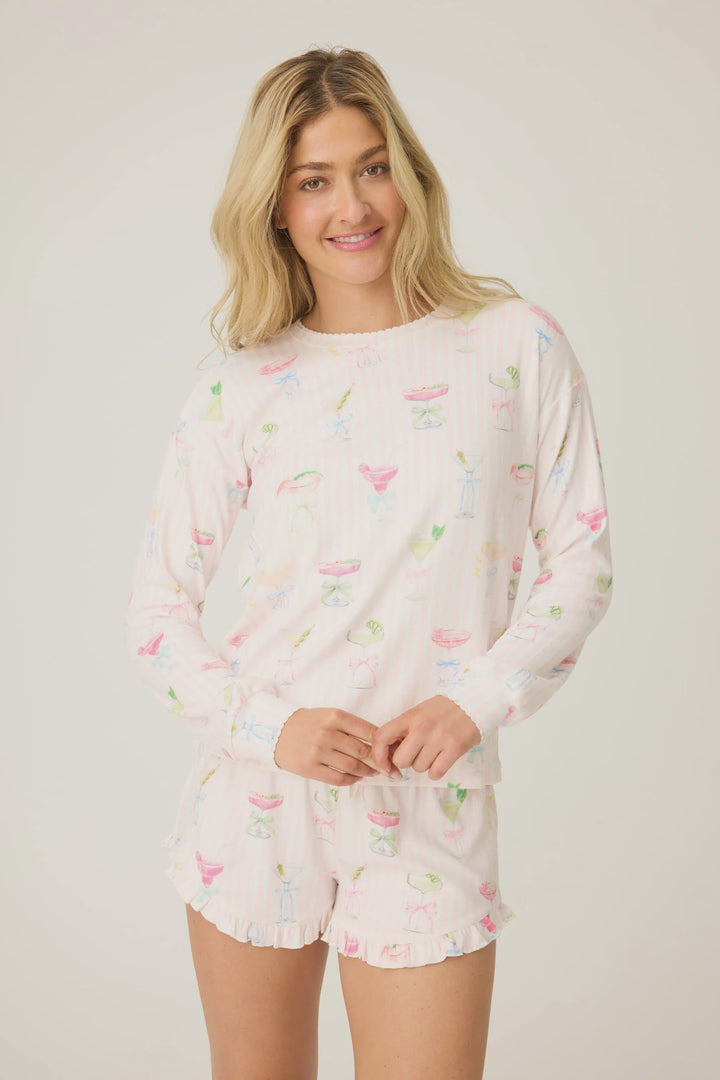 PRETTY PUNCH COCKTAIL LONG SLEEVE PJ TOP