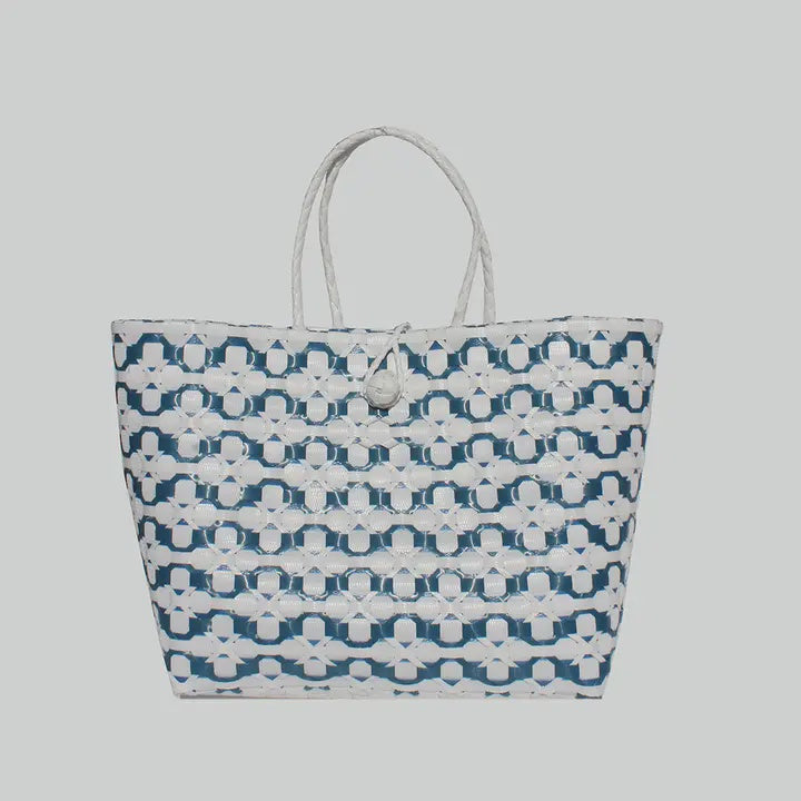 SWAN STRAW TOTE BLUE