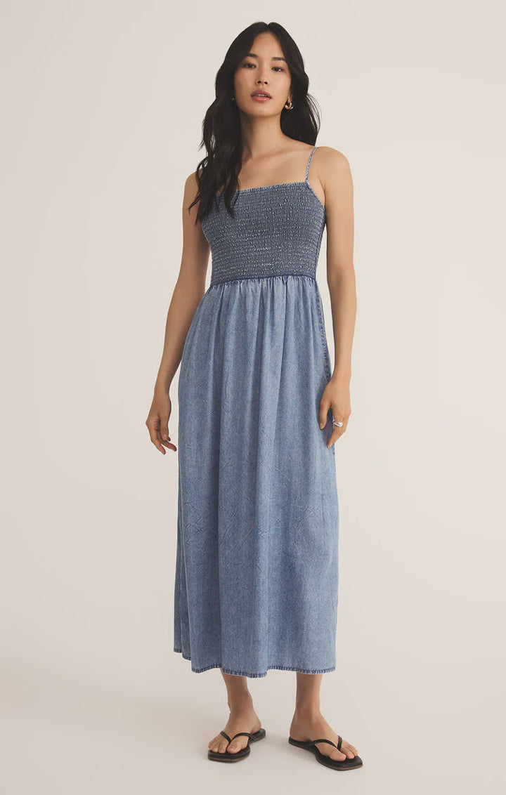 BAYSIDE CHAMBRAY MIDI DRESS