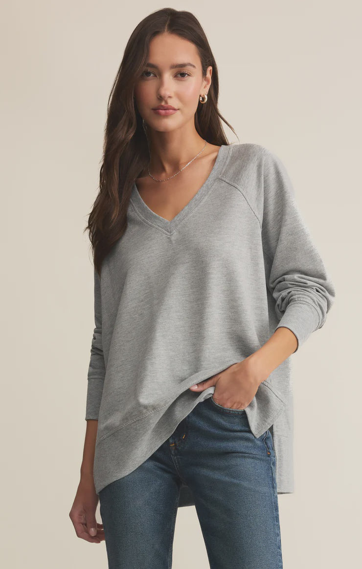 WEEKENDER V NECK CLASSIC HEATHER GREY