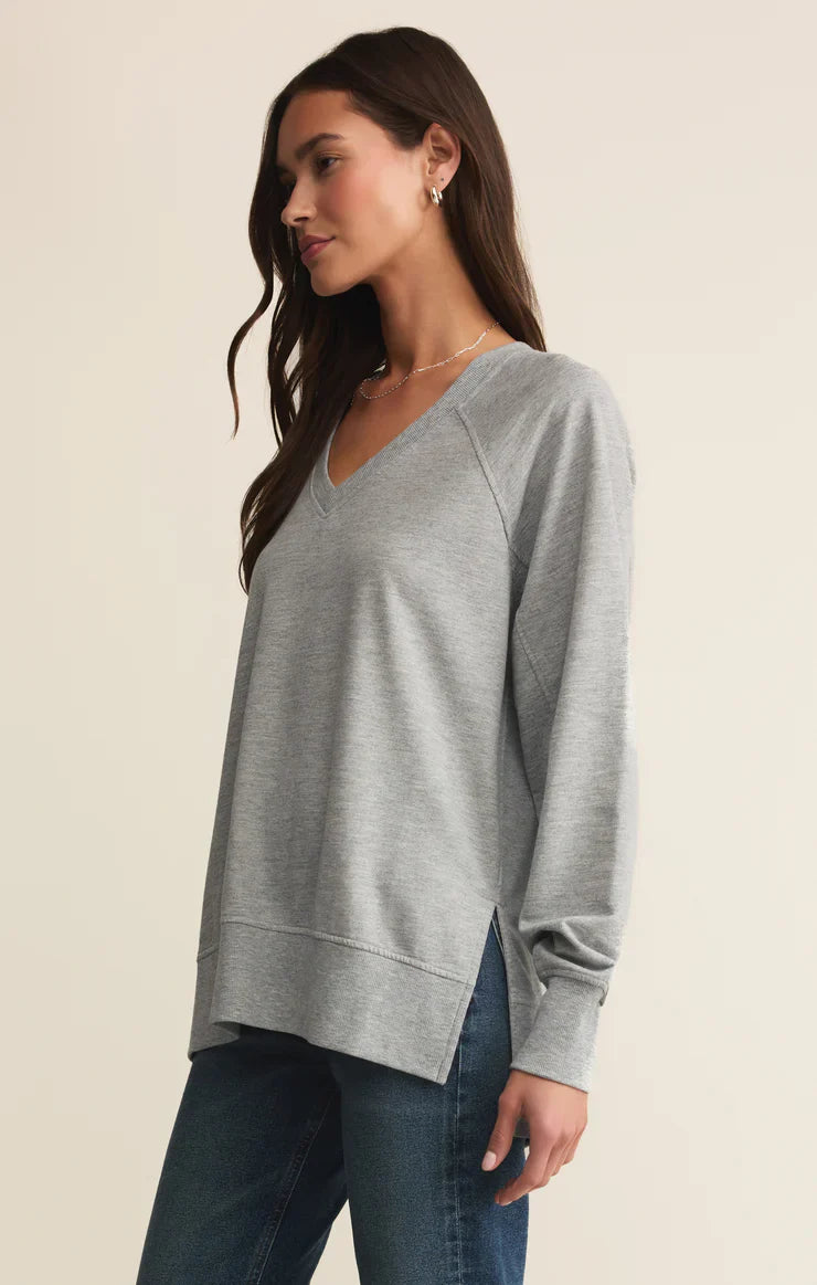 WEEKENDER V NECK CLASSIC HEATHER GREY