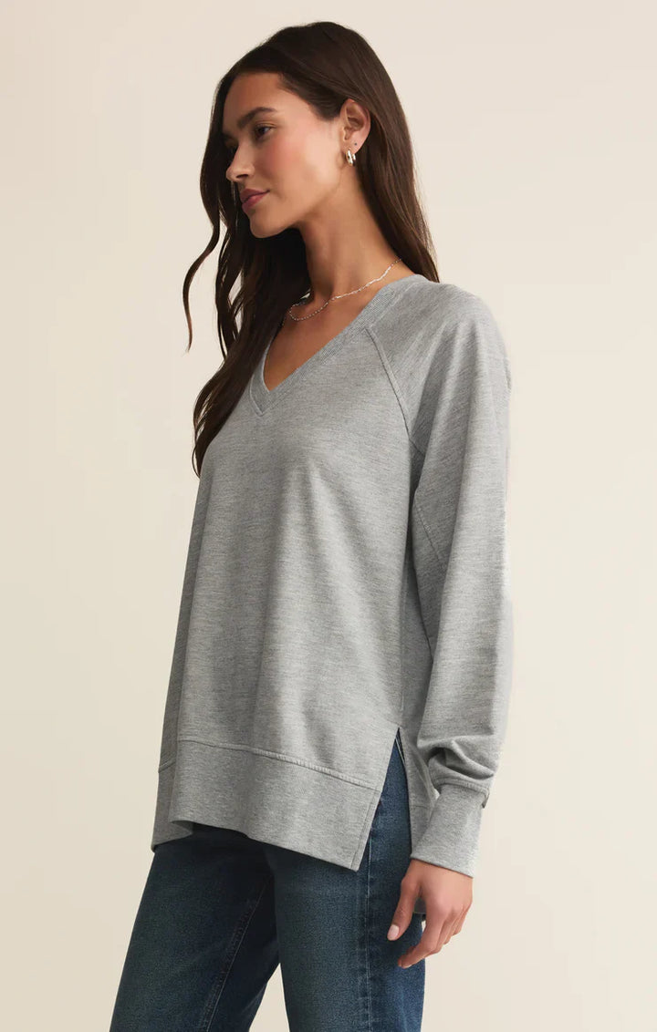 WEEKENDER V NECK CLASSIC HEATHER GREY