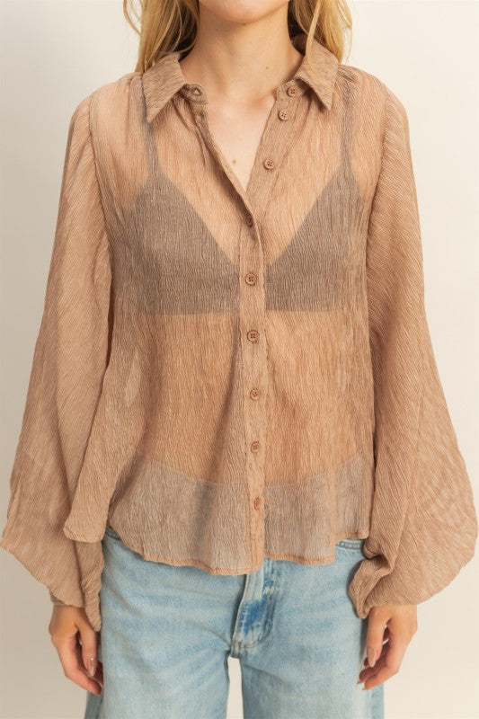 Blousie Collared Top