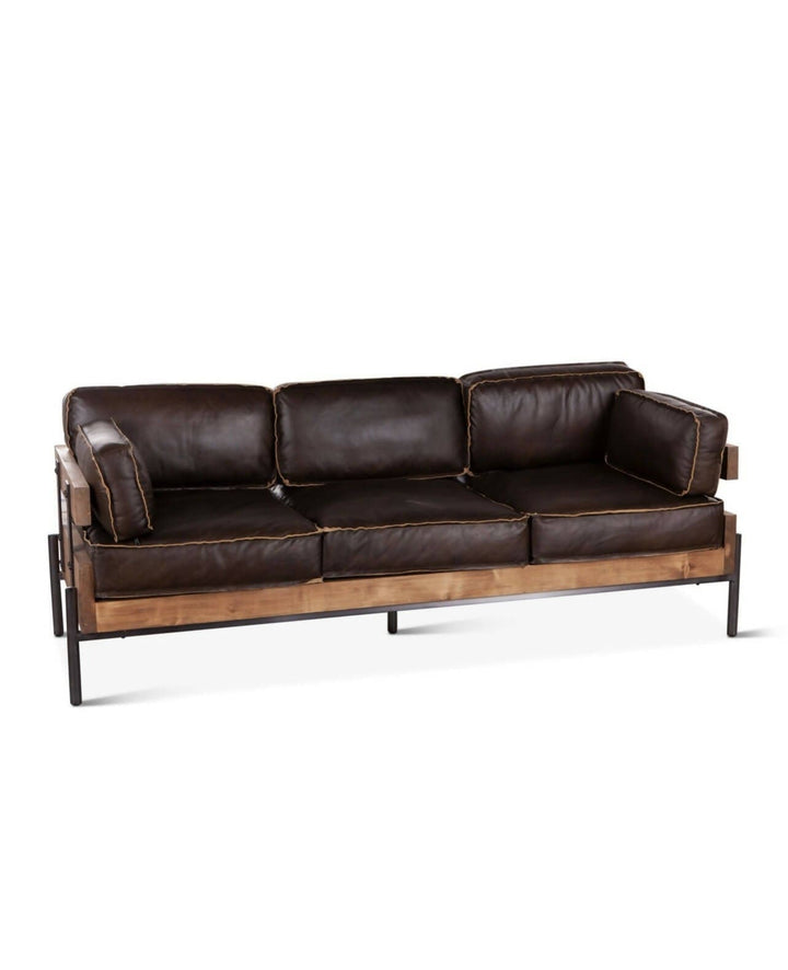 Portofinio 82” Brown Leather Sofa America Reclaimed