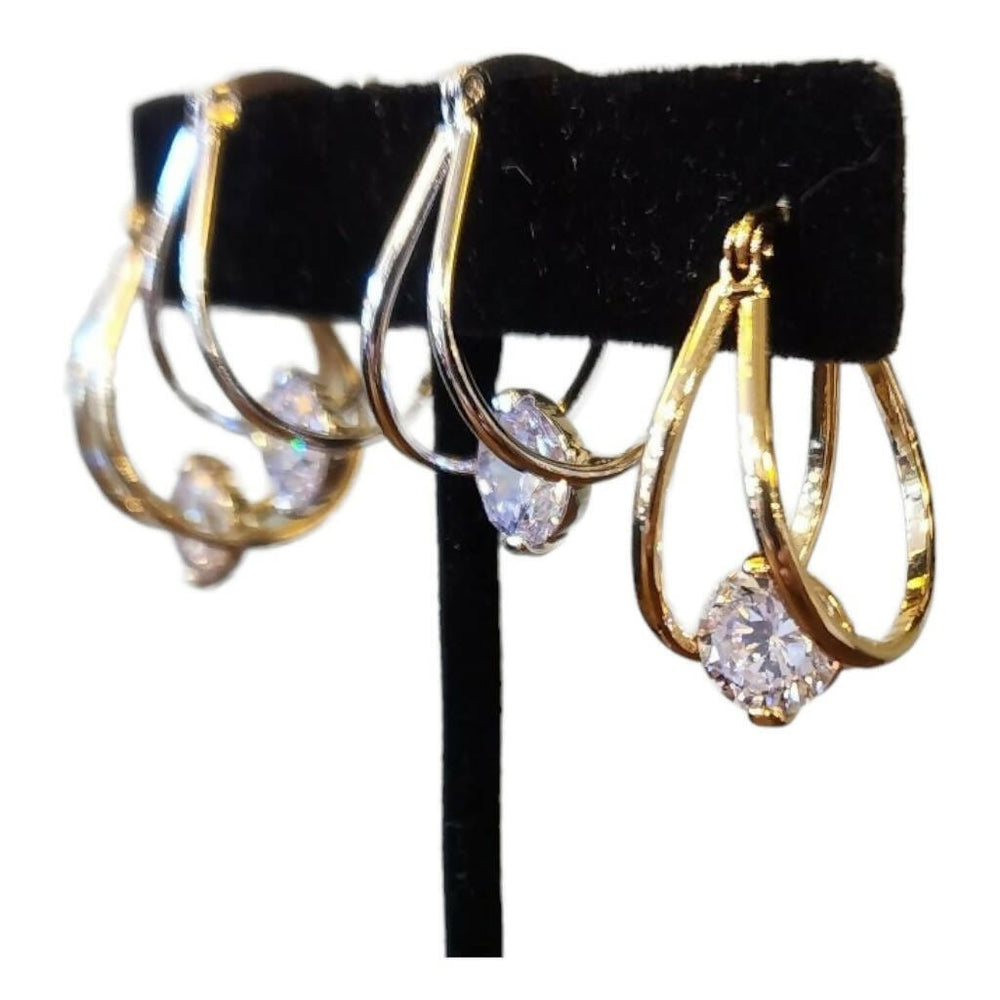 Silver & Gold Hoop Cage Earrings Sliver Auer Haus