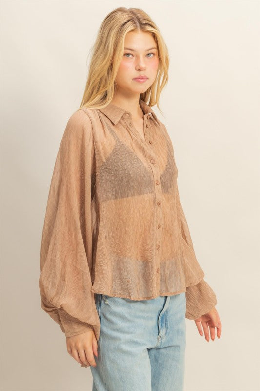 Blousie Collared Top