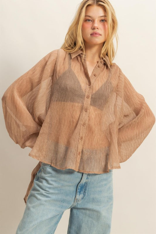 Blousie Collared Top