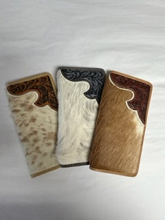 Tooled Leather and Hair Wallet Jypsy Sisters