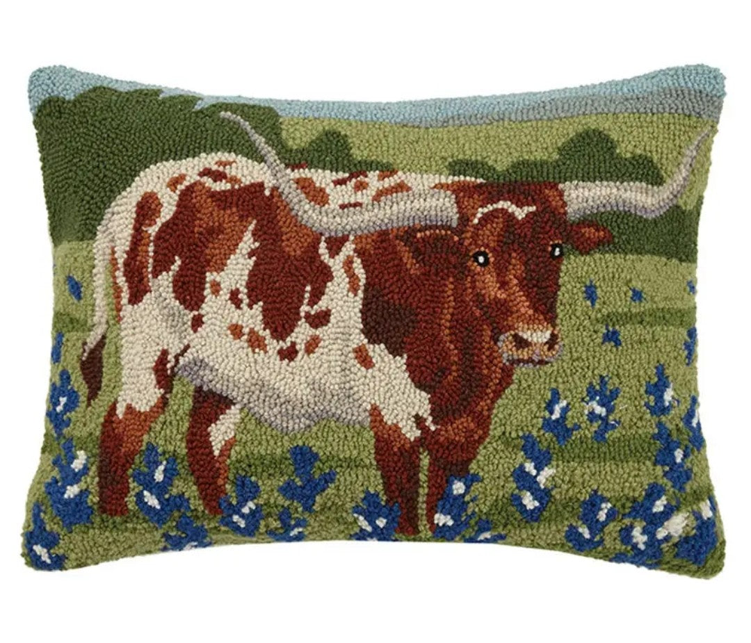 Longhorn Needle Point Pillow