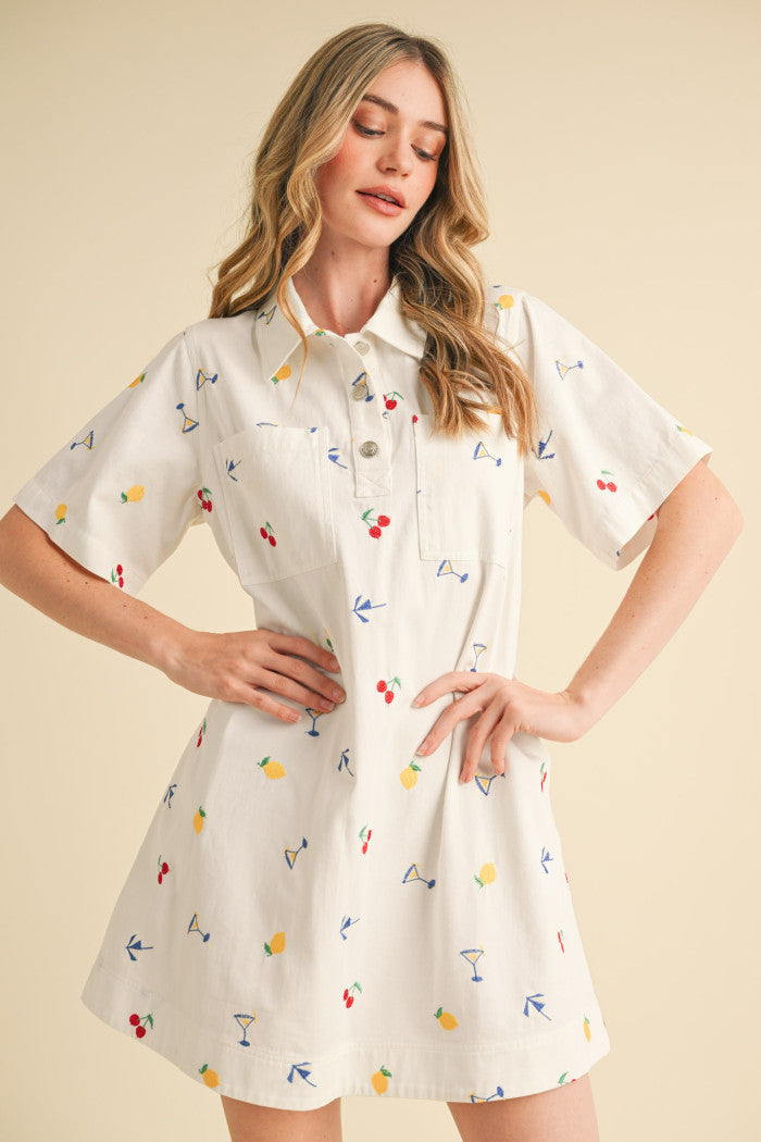 SUMMER MIX EMB DRESS MDR3903