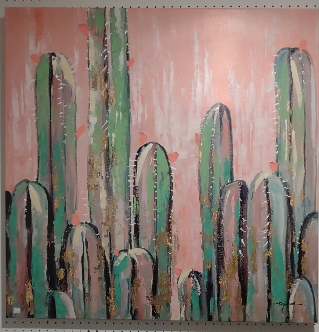 Pink Cactus Painting