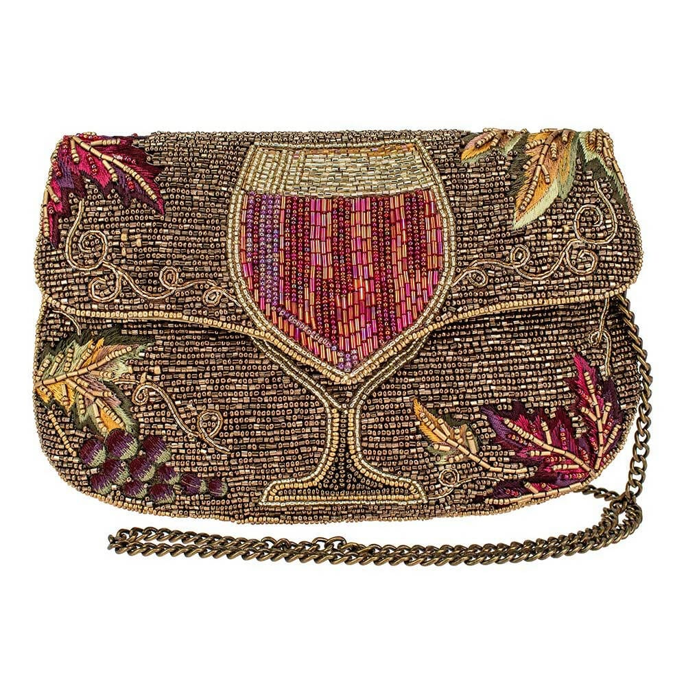 Mary Frances Wine Time Crossbody Beaded Handbag Santa Fe Handwoven Designs