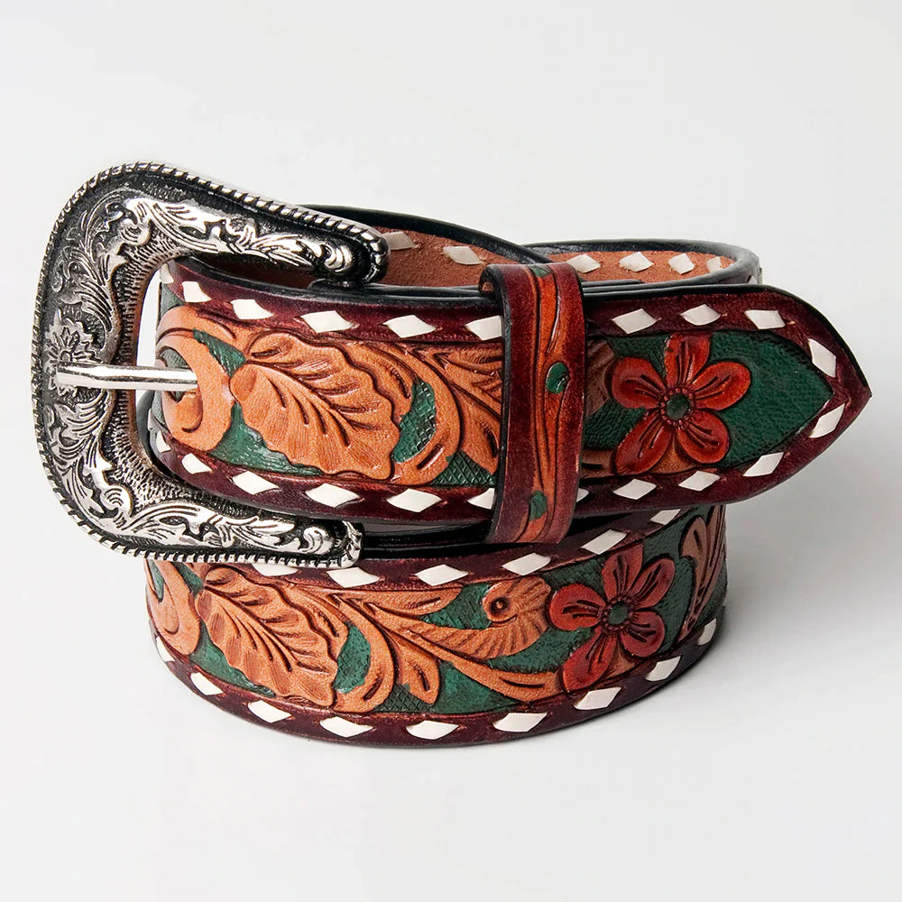 American Darling Tooled Leather Belt - Floral