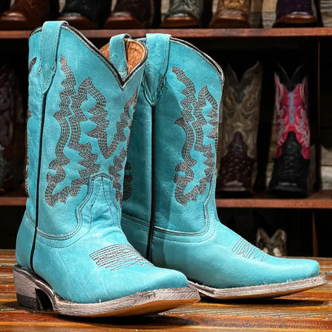 TANNER MARK GIRL'S ADDY TURQUOISE BOOTS