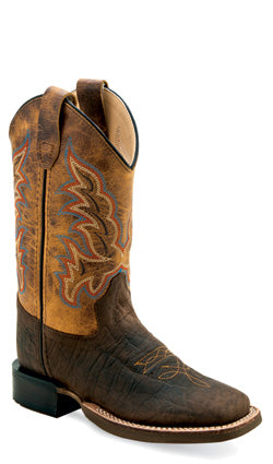 OLD WEST BOY'S YOUTH DISTRESSED TAN TOP BOOTS