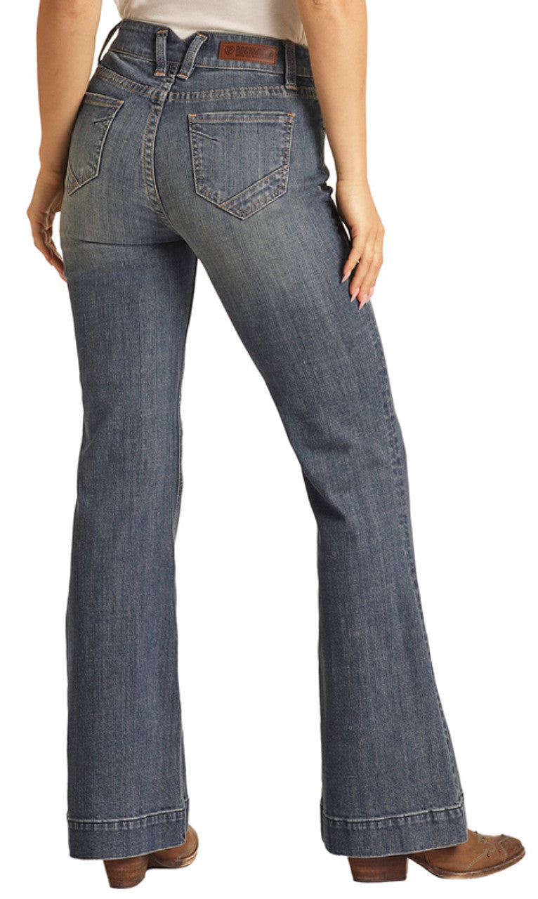 ROCK & ROLL LADIES HIGH RISE STRETCH TROUSER JEANS