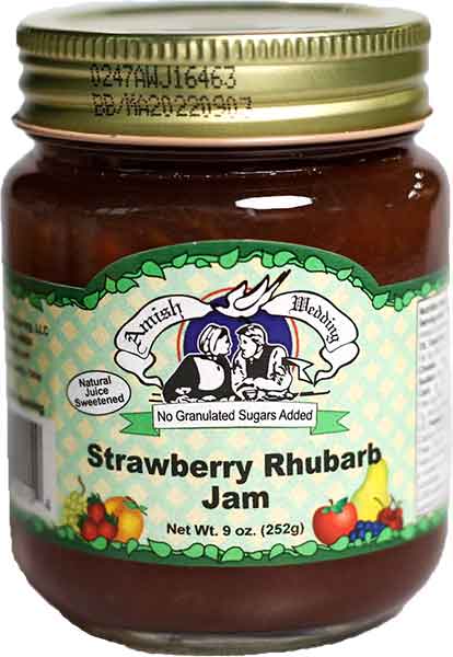 Strawberry Rhubarb Jam No Sugar Added 9oz