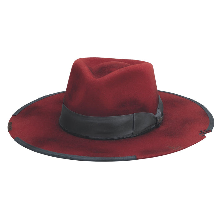 DAYS OF FIRE DISTRESSED RED PREMIUM WOOL HAT