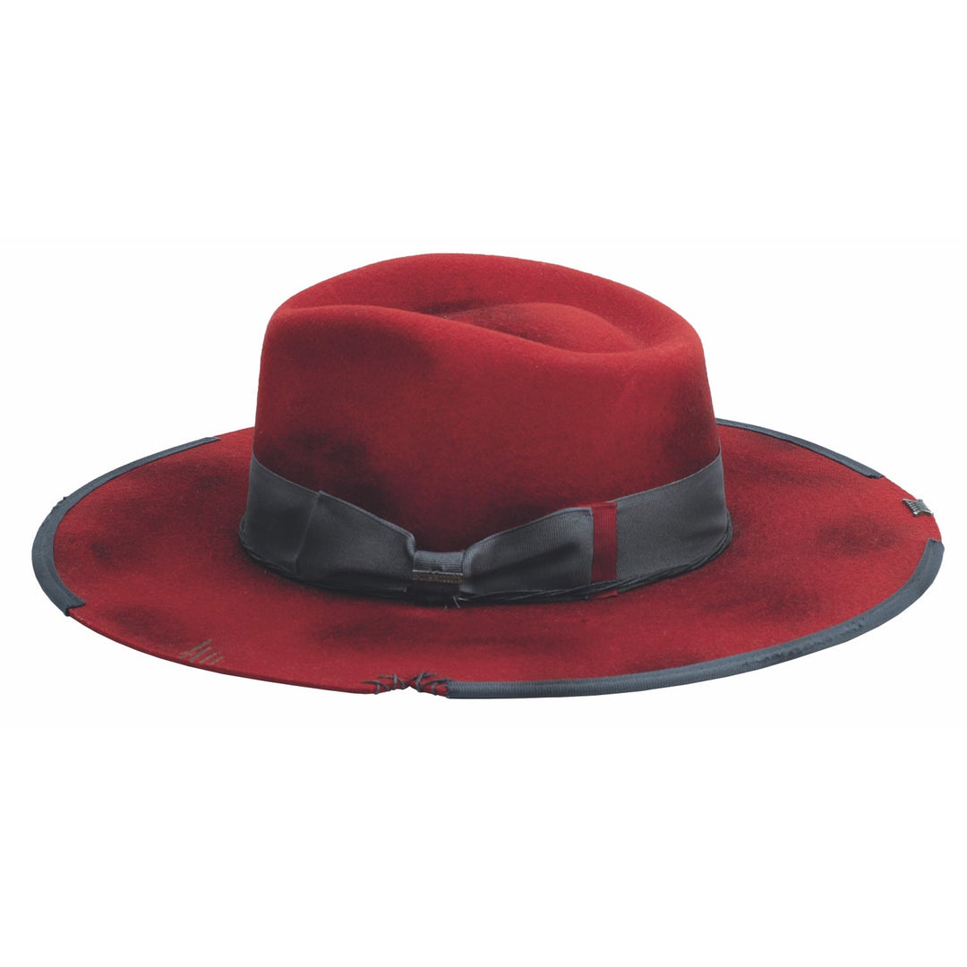 DAYS OF FIRE DISTRESSED RED PREMIUM WOOL HAT