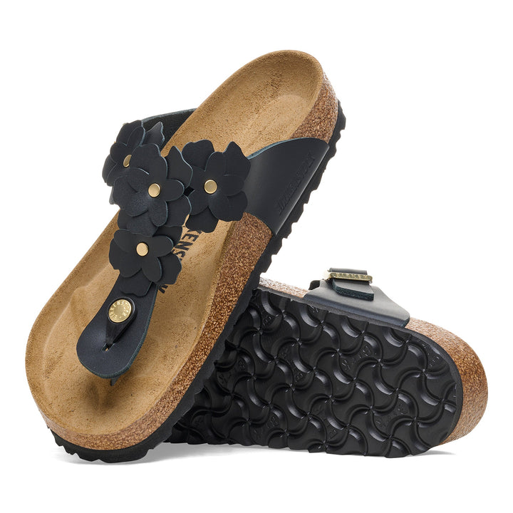 GIZEH LEATHER BLACK FLOWERS R