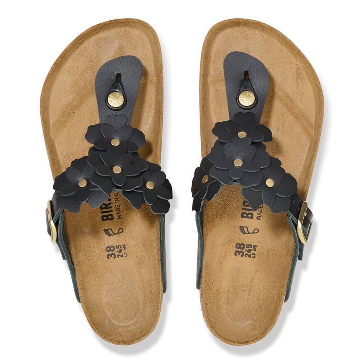 GIZEH LEATHER BLACK FLOWERS R