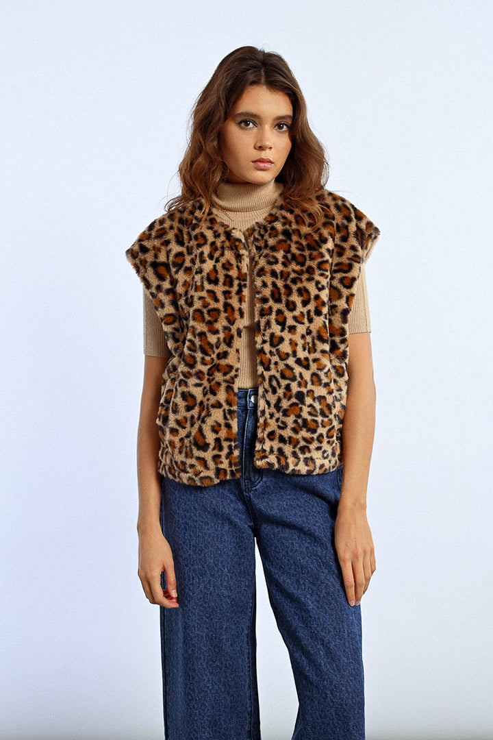YOUNG LADIES WOVEN SLEEVELESS JACKET