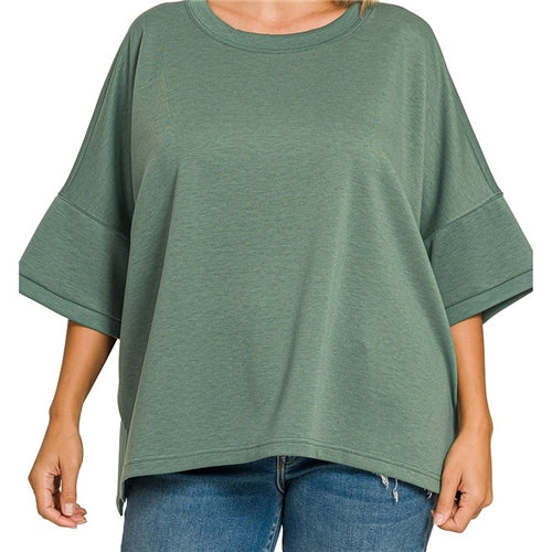 Scuba Round Neck Top Plus