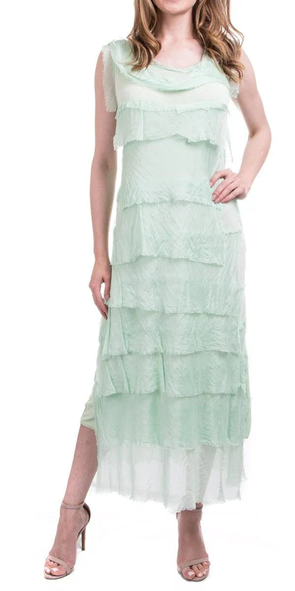 SIENA MAXI RUFFLED DRESS in MINT