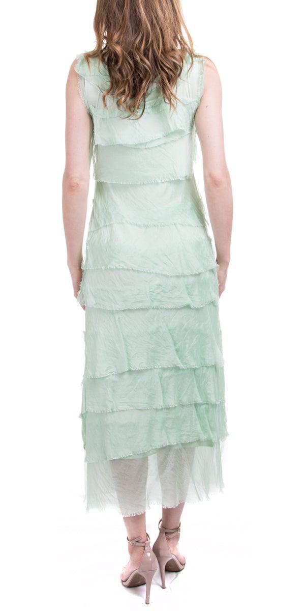 SIENA MAXI RUFFLED DRESS in MINT