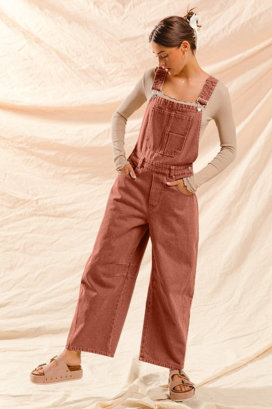 Barrel Denim Overalls