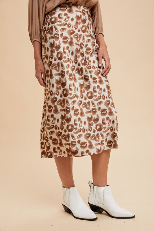 Silky Leopard Maxi Skirt