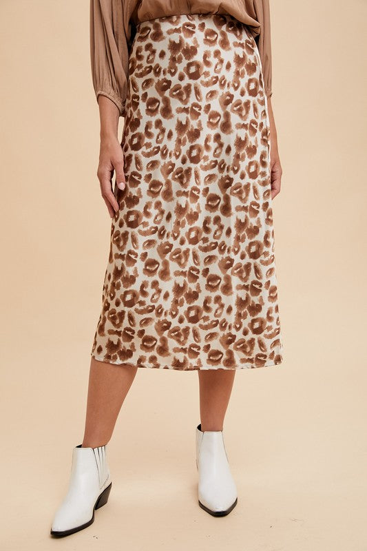 Silky Leopard Maxi Skirt