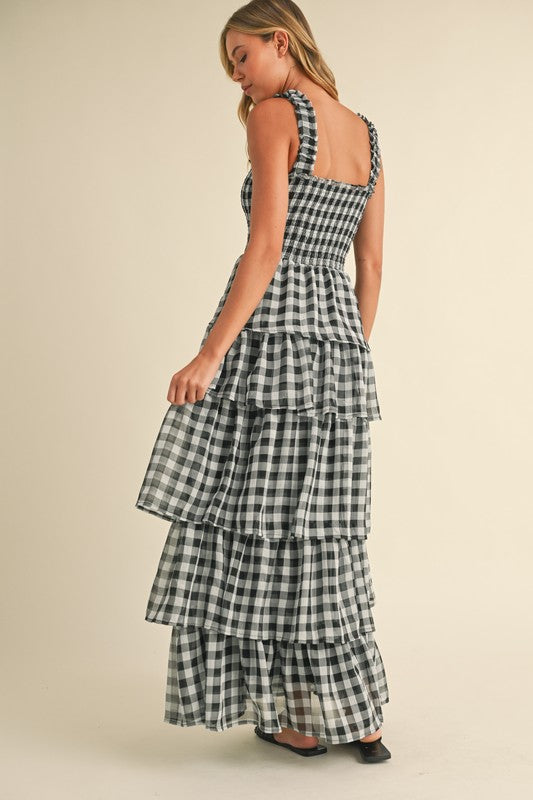 Checking in Maxi Dress