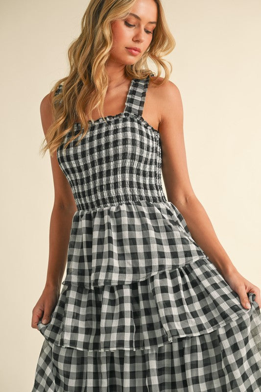 Checking in Maxi Dress