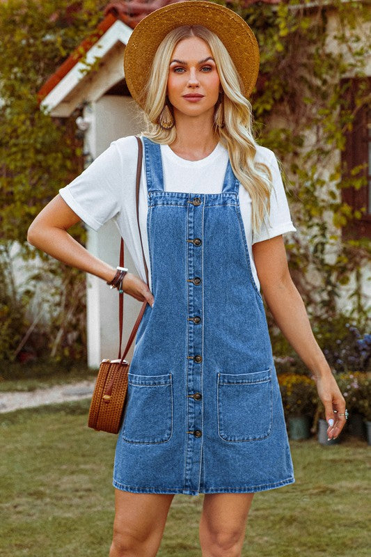 Denim Strap Mini Dress