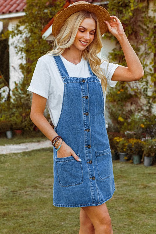 Denim Strap Mini Dress