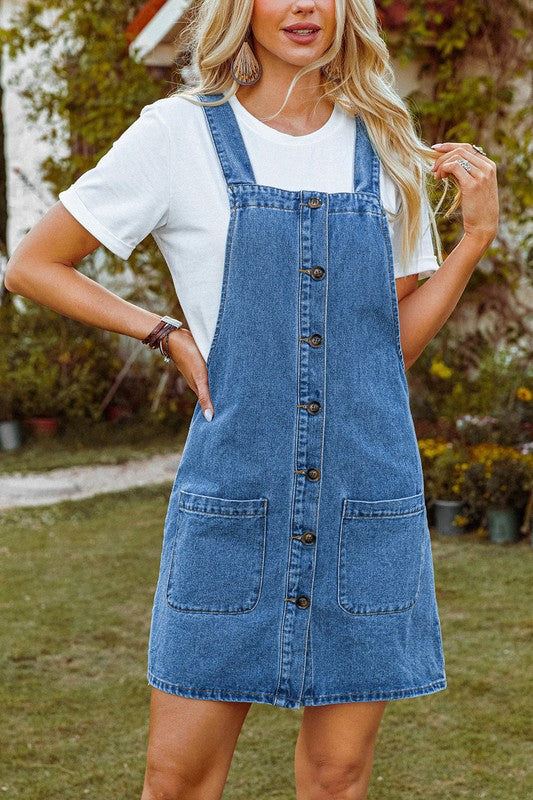 Denim Strap Mini Dress