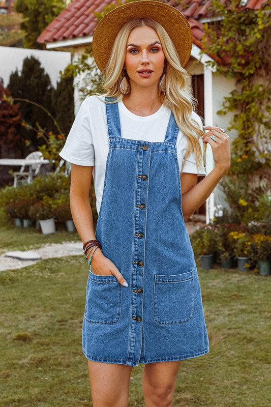 Denim Strap Mini Dress