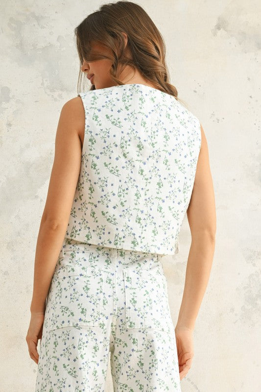 Playful Floral Vest